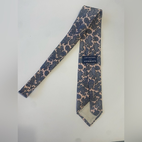 Carl Michaels Paisley Tie Pink Blue - Picture 3 of 3